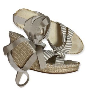 Juicy Couture Platform Ribbon Tie Espadrilles Size 7